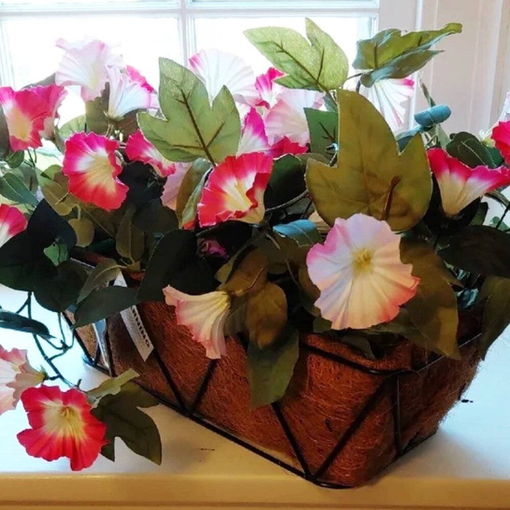 Gorgeous, Vibrant Pink and Green Faux Floral Arrangement